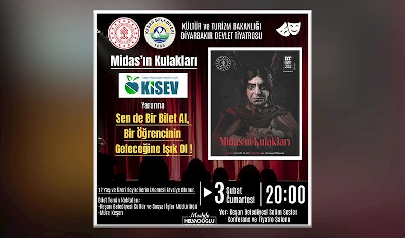 Diyarbakır Devlet Tiyatrosu, “Midas’ın Kulakları” adlı oyununu Keşan’da sahneleyecek