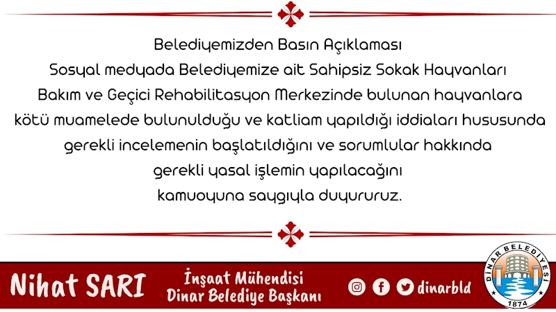 Belediyemizden Basın Açıklaması