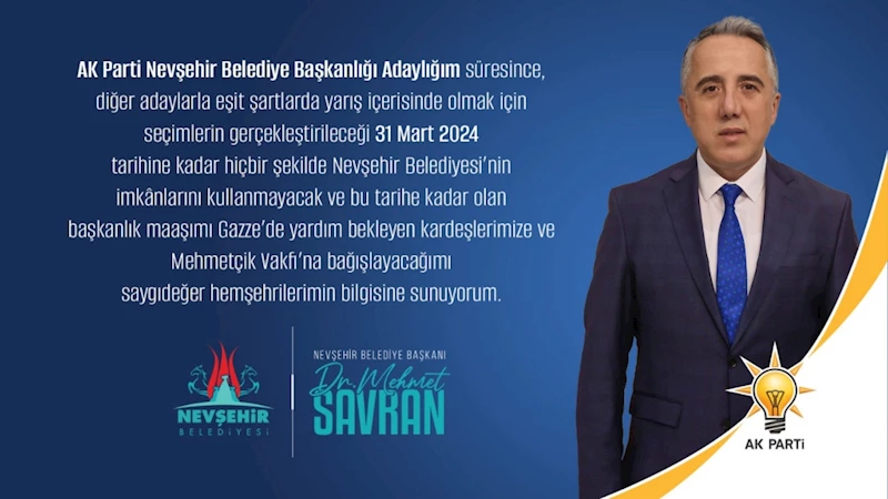 Başkan Savran Seçim Çalışmalarında Belediye İmkânlarını Kullanmayacağını Açıkladı