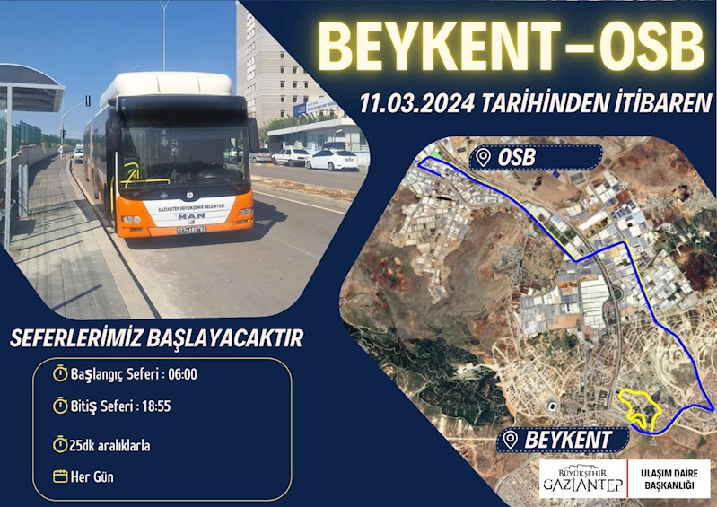 GAZİANTEP BÜYÜKŞEHİR 3 YENİ OTOBÜS HATTINI HİZMETE AÇIYOR