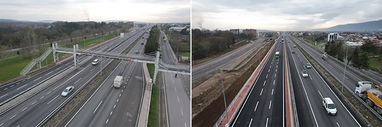 Stadyum bağlantı yolunda tamamlanan kısımlar trafiğe açıldı